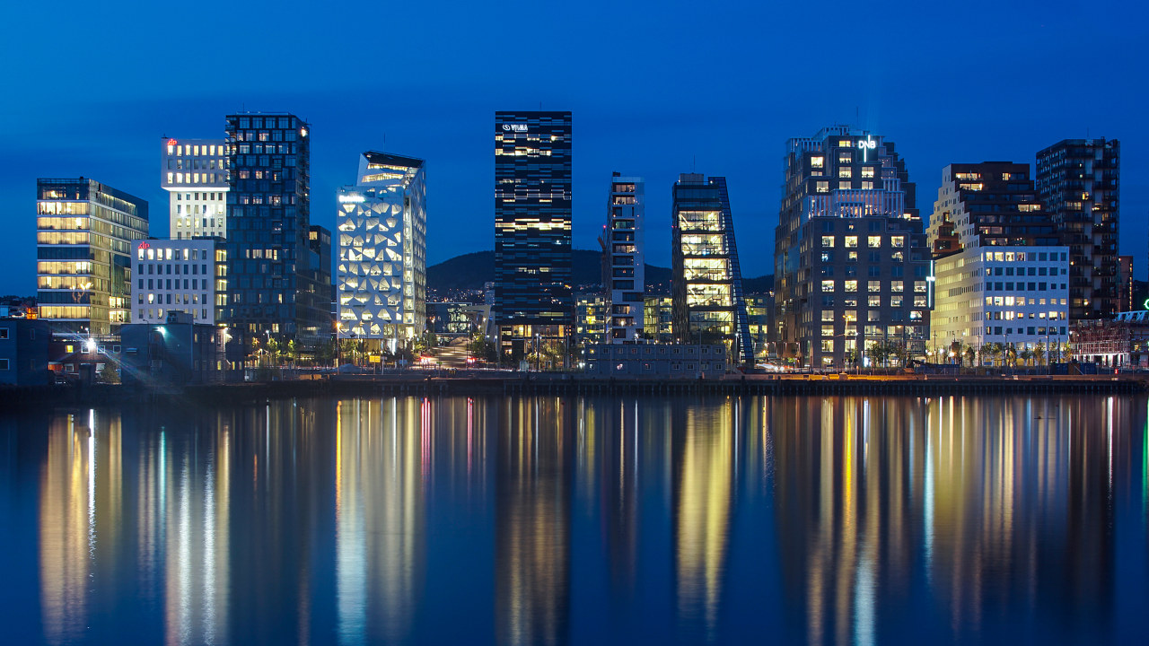 Nye bygninger i Oslo indre havn, kjent som Barcode