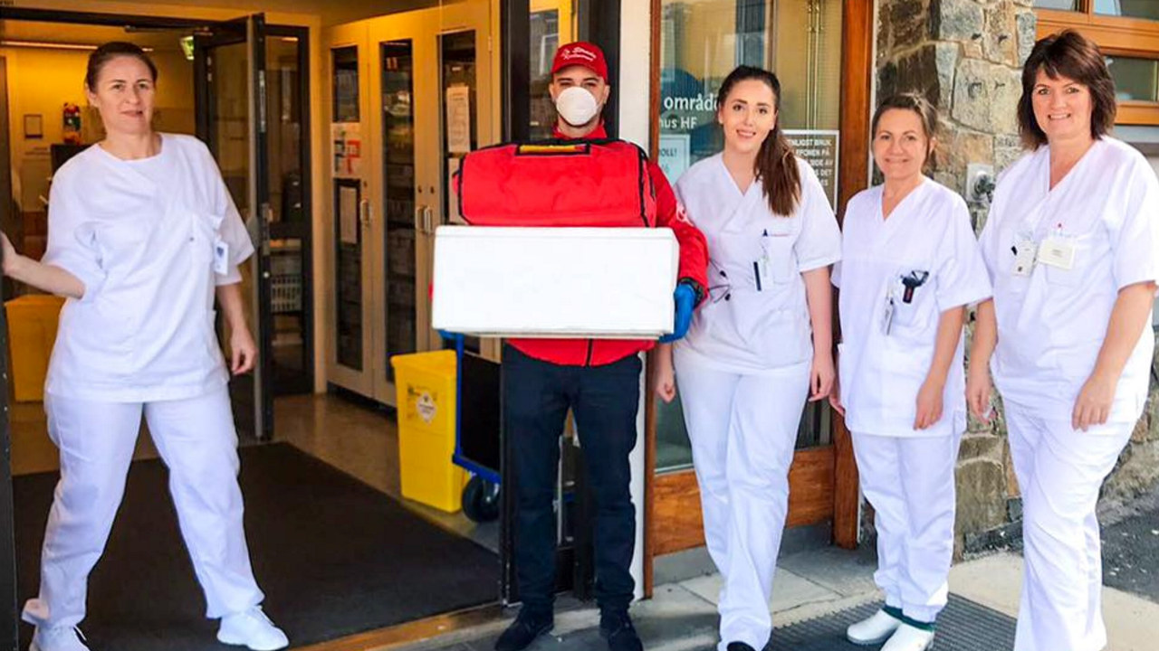 Her ser du La Strada restaurant som leverer gratis mat til sykehus og helsepersonell