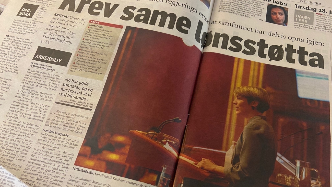 Bilde av en artikkel i avisen Klassekampen 18. januar 2022.