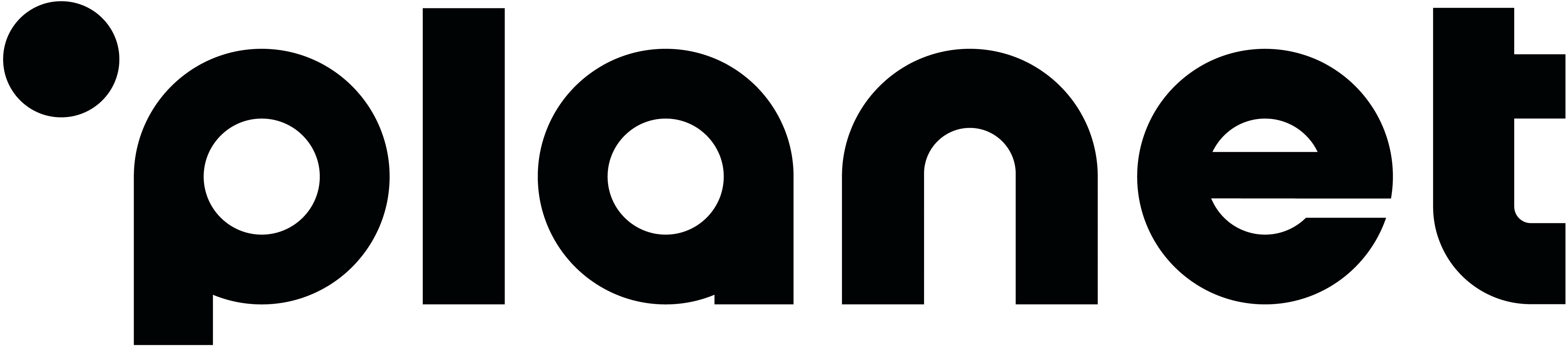 Planet sin logo i sort og hvit