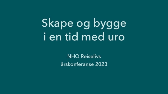 Grafikk, NHO Reiselivs årskonferanse 2023