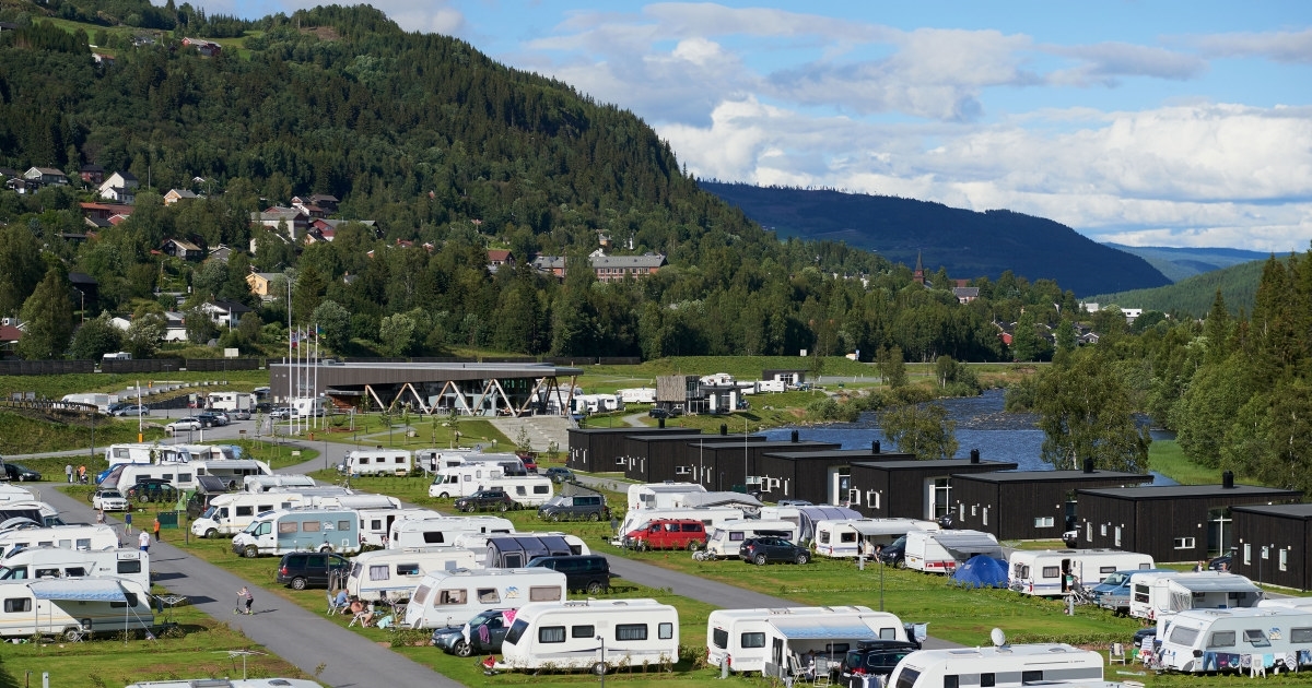 Oversiktsbilde over campingplass